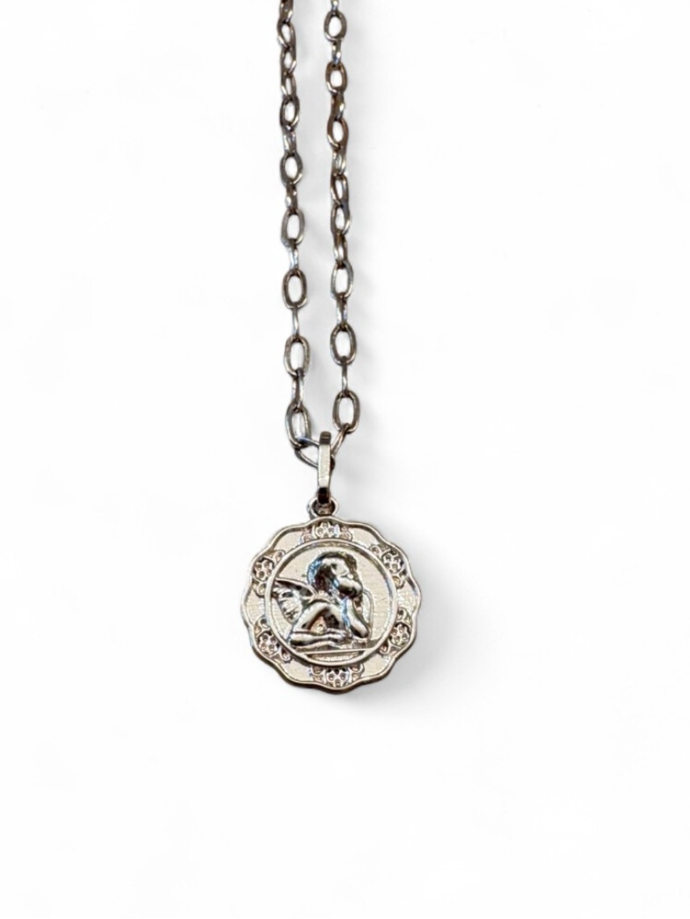 Evry Jewels Angel Pendant Necklace in Silver